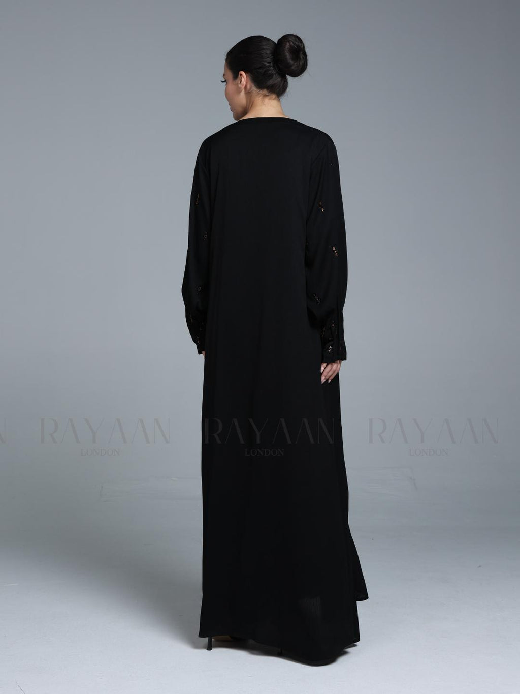 Elegant Black Handwork Abaya with Pockets
