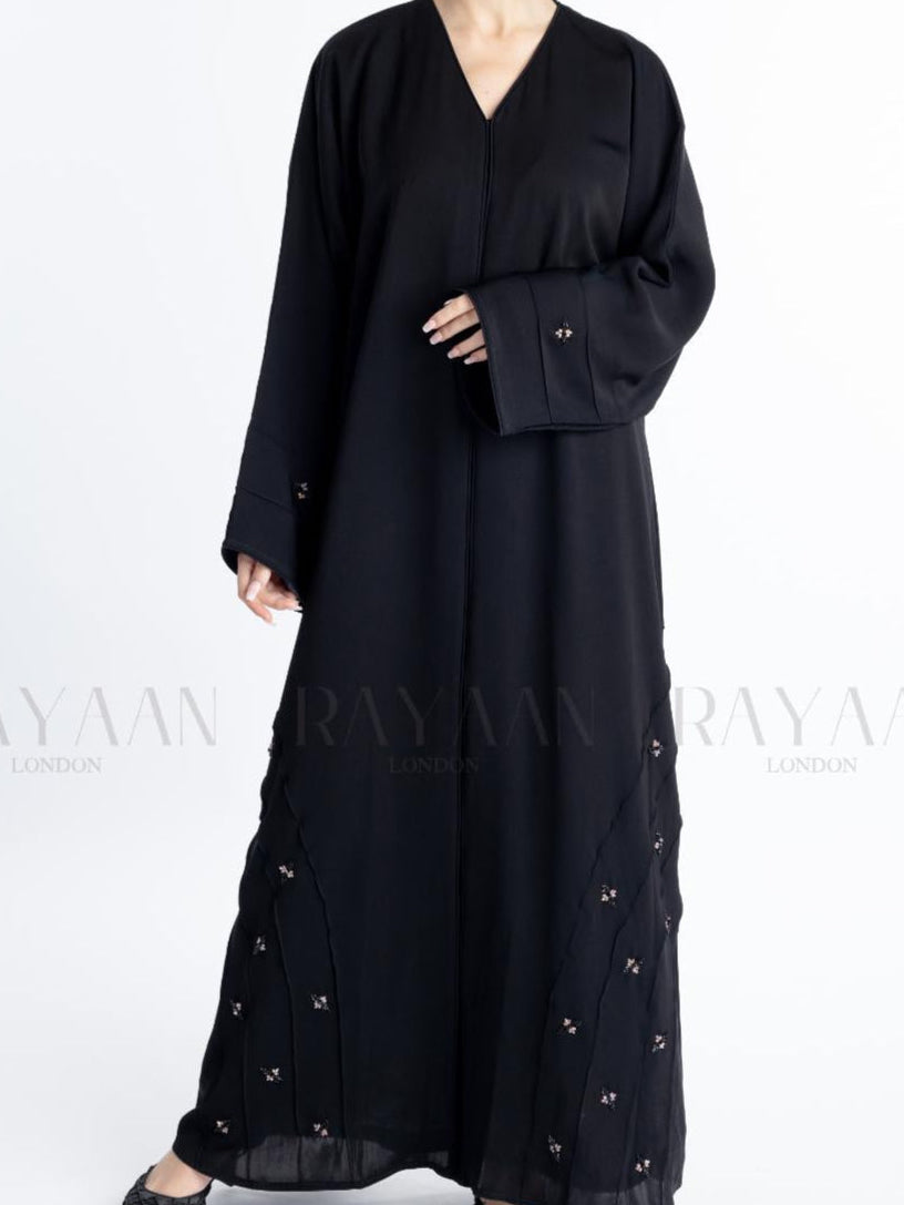 Elegant Open Abaya with Handwork
