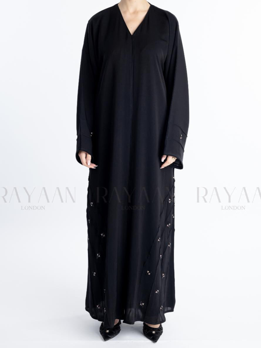 Elegant Open Abaya with Handwork